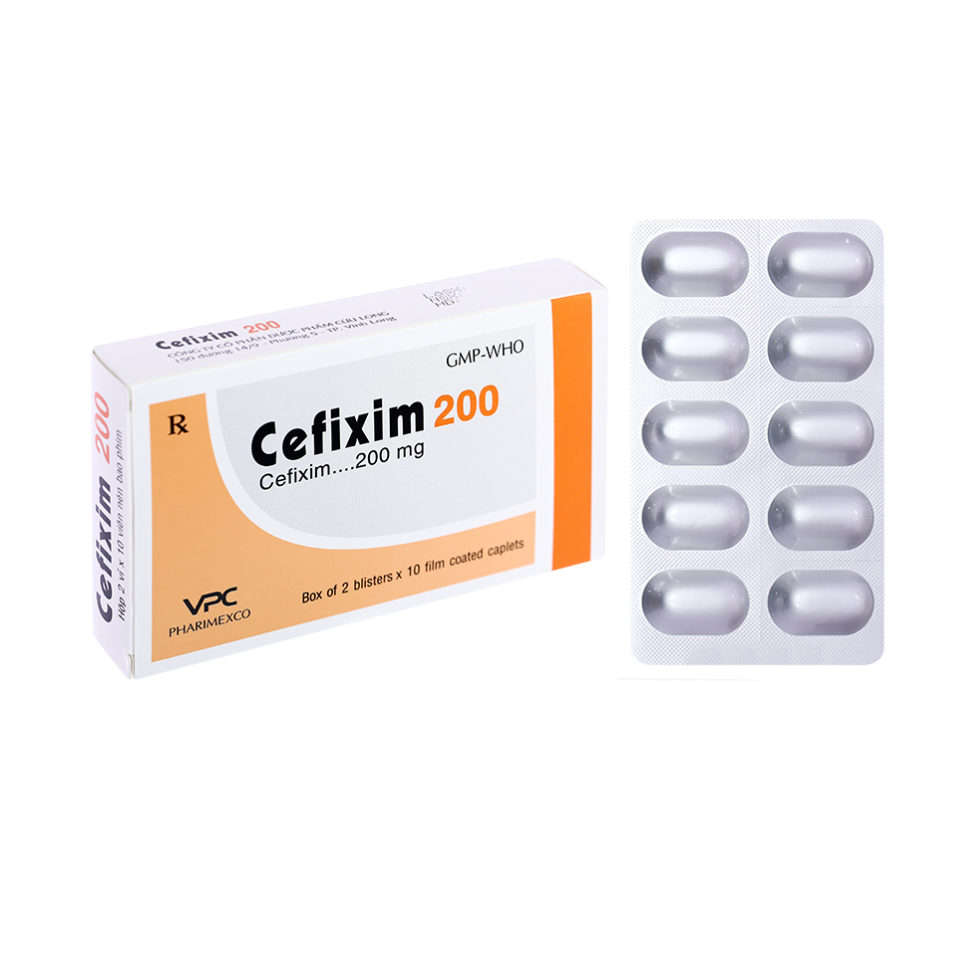 Cefixim 200 Cửu Long (Hộp 2 vỉ)