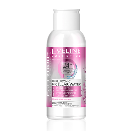 Nước tẩy trang Eveline Facemed + dưỡng ẩm da Hyaluronic 100ML