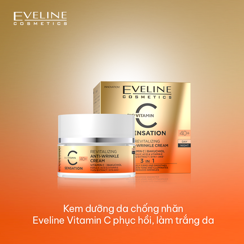 Kem dưỡng da chống nhăn Eveline Vitamin C phục hồi, làm trắng da 40+ 50ML