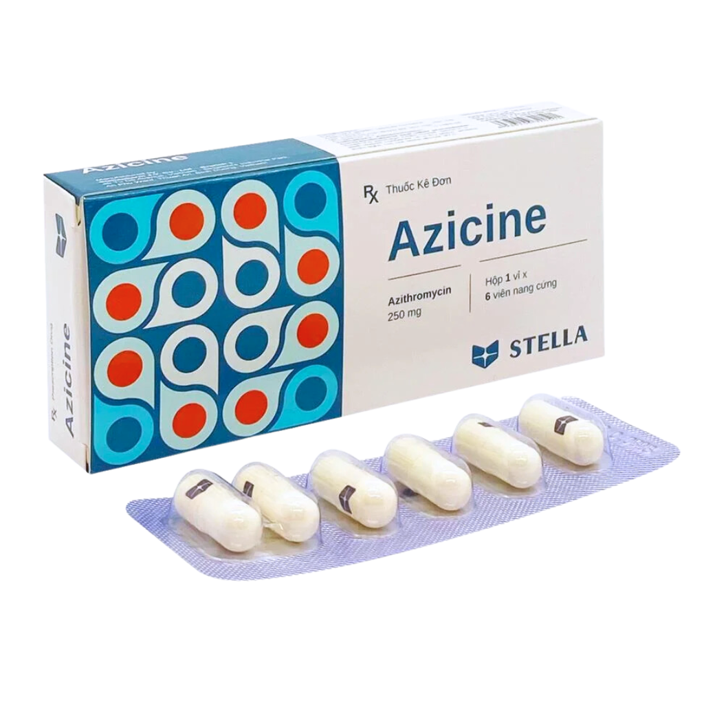 Azicine (Azithromycine 250mg) 6viên Stella