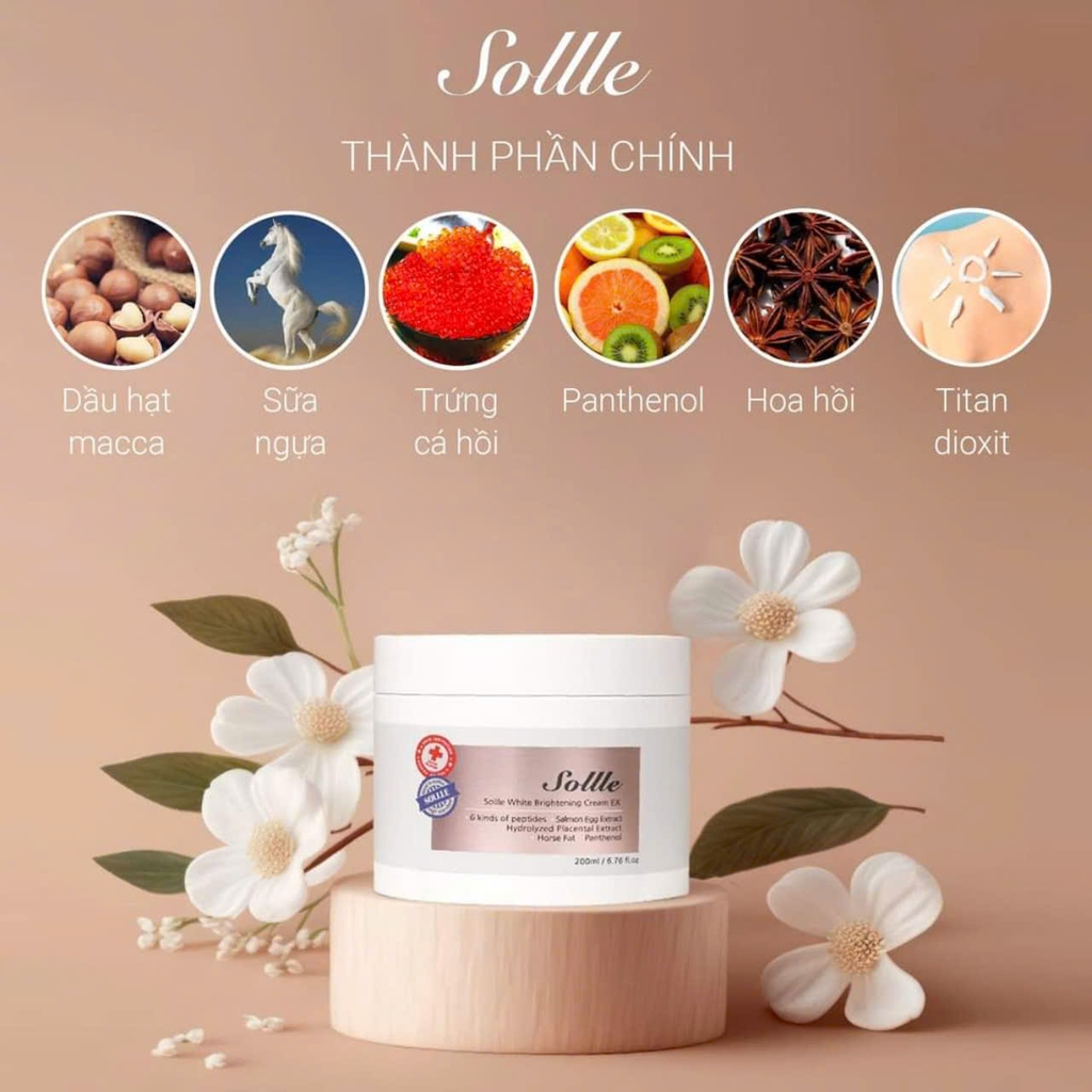 Kem Dưỡng Trắng Da Body Sollle 200ml