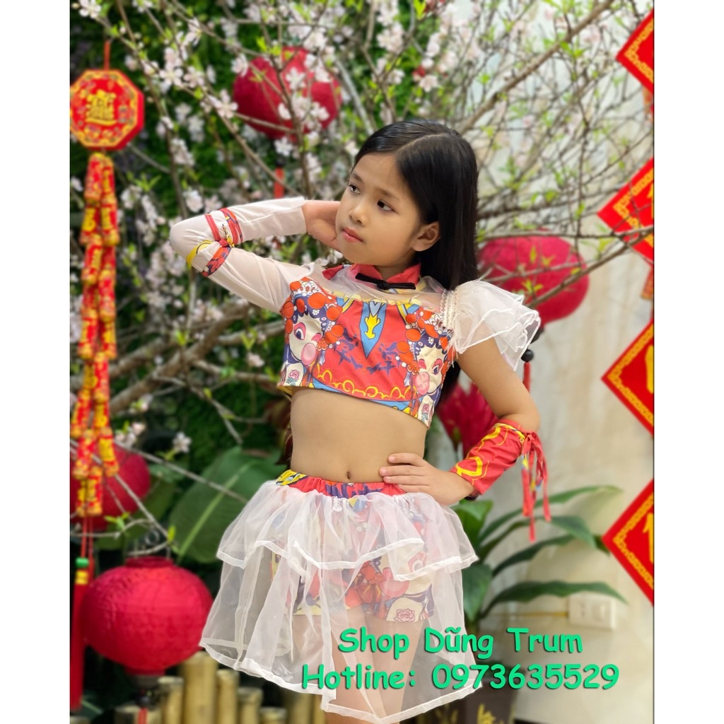 Váy Nhảy Khiêu Vũ Latin (Cha Cha Cha, Samba, Rumba) Bé Gái TE18 | Tana101