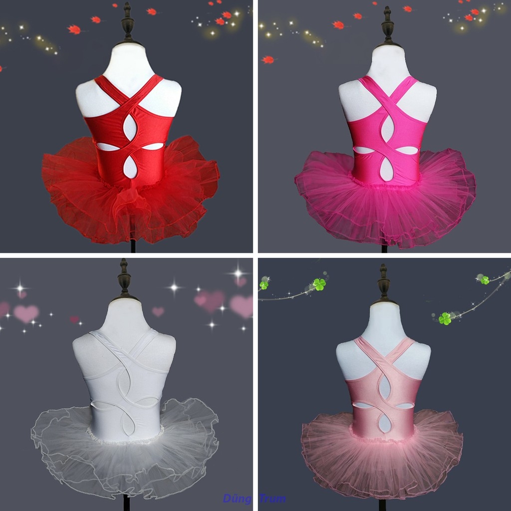 Ballet Leotard Cô gái Ruffle Lớp Váy múa ba lê Vòng cổ Căng cao Lưới Váy  Đối với Nhảy Thực tiễn | SHEIN