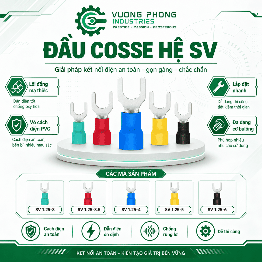 ĐẦU COSSE CHỮ U HỆ SV 1.25 – KẾT NỐI NHANH, AN TOÀN, CHẮC CHẮN