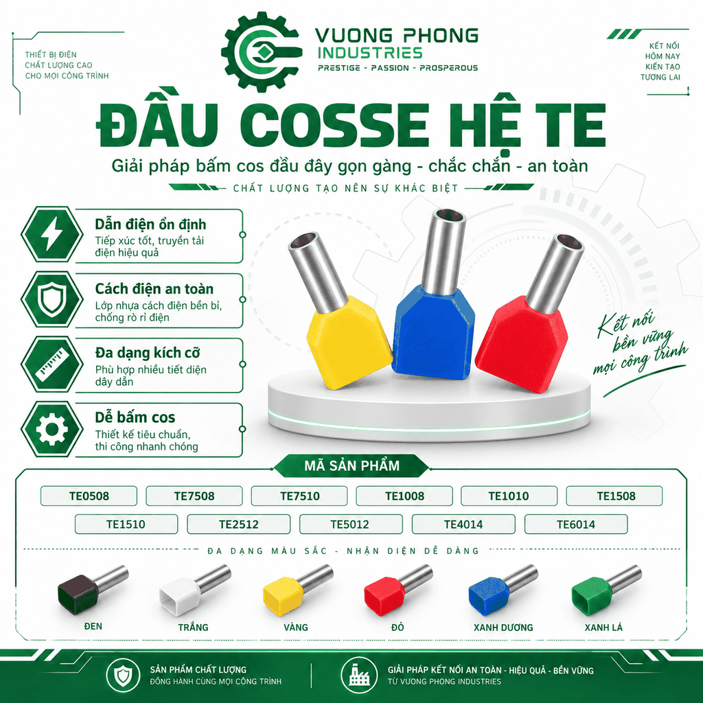 ĐẦU COSSE HỆ TE – GIẢI PHÁP ĐẤU NỐI GỌN GÀNG, AN TOÀN, CHẮC CHẮN