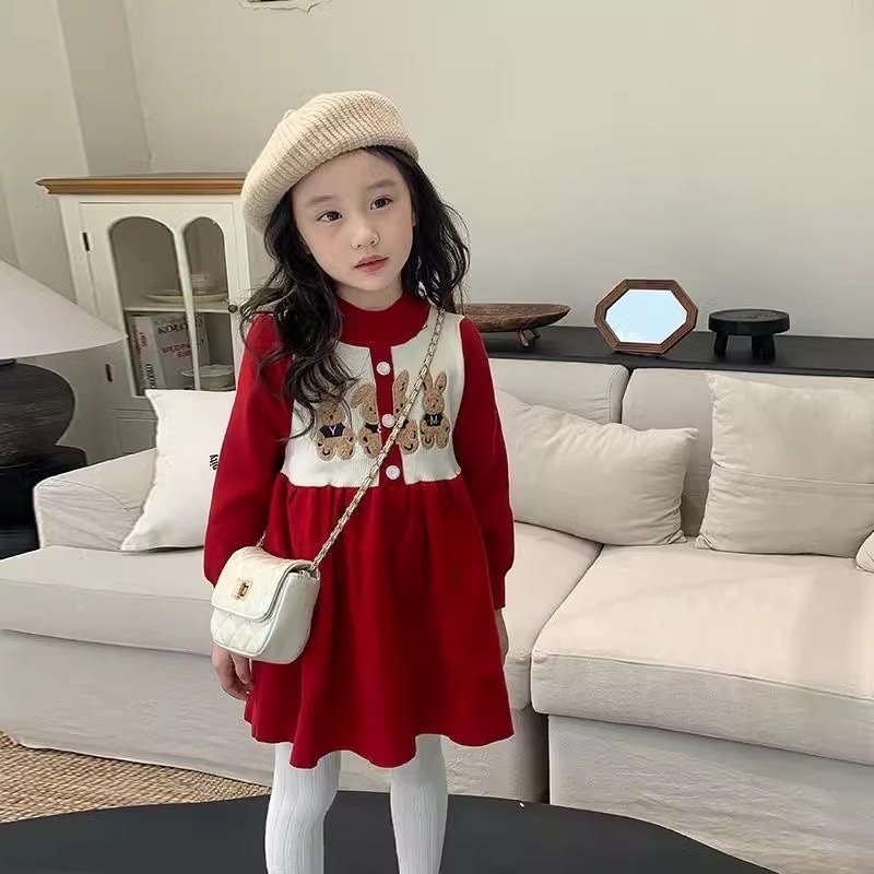 Mua Áo len cho bé gái tiểu thư nơ tay bồng, Áo len trẻ em 1-7 tuổi phong  cách Hàn Quốc đanh sợi không bai xù - đen,3 tại Thời trang trẻ