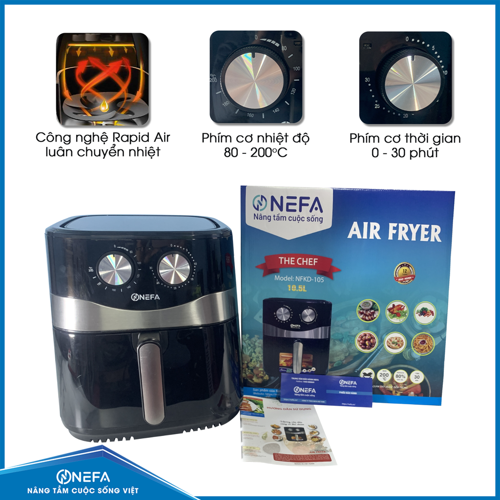 Nồi Chiên Không Dầu Nefa – NFKD105 (10.5 lít)