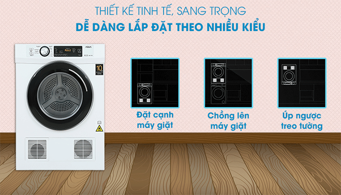 Máy Sấy Quần Áo Aqua 7 Kg AQH-V700F.W
