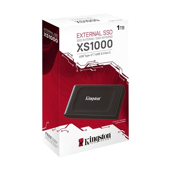 Ổ cứng di động SSD Kingston SXS1000 1Tb (USB3.2/ 1050MB/s/ 1000MB/s/ Đen) - SXS1000/1000GA