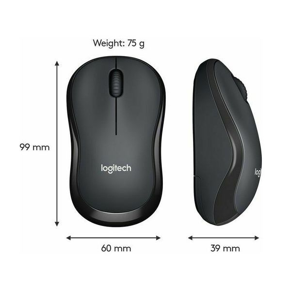Chuột quang không dây Logitech M185 - Xám