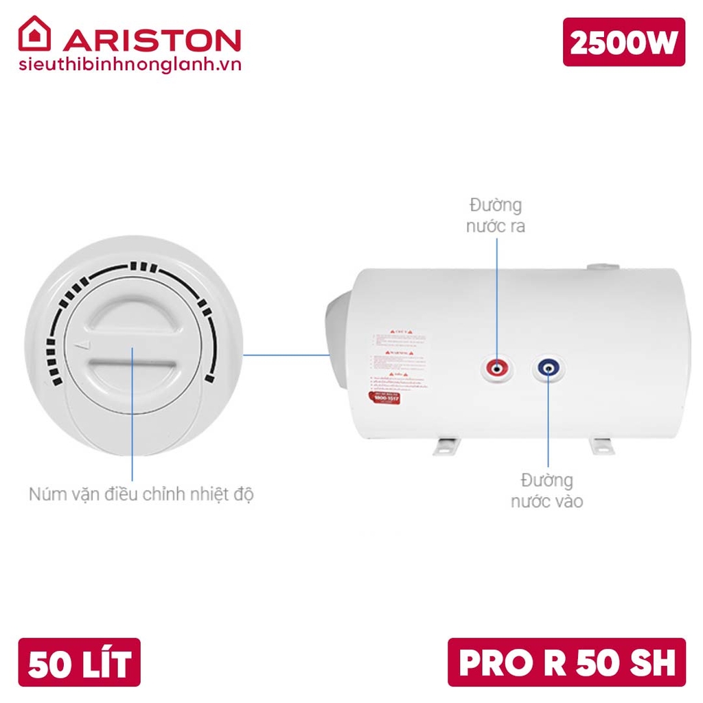 Bình nóng lạnh Ariston 50 lít PRO R 50 SH 2.5 FE