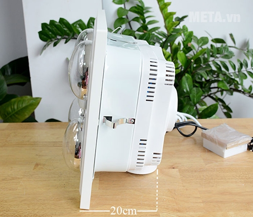 Đèn sưởi nhà tắm 4 bóng âm trần kết hợp quạt thông gió HANS H4B (1180W)