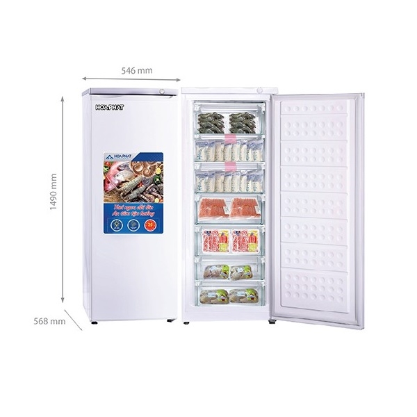 Tủ đông đứng Hòa Phát - 208 lít - dàn hợp kim - HPF UAH6208