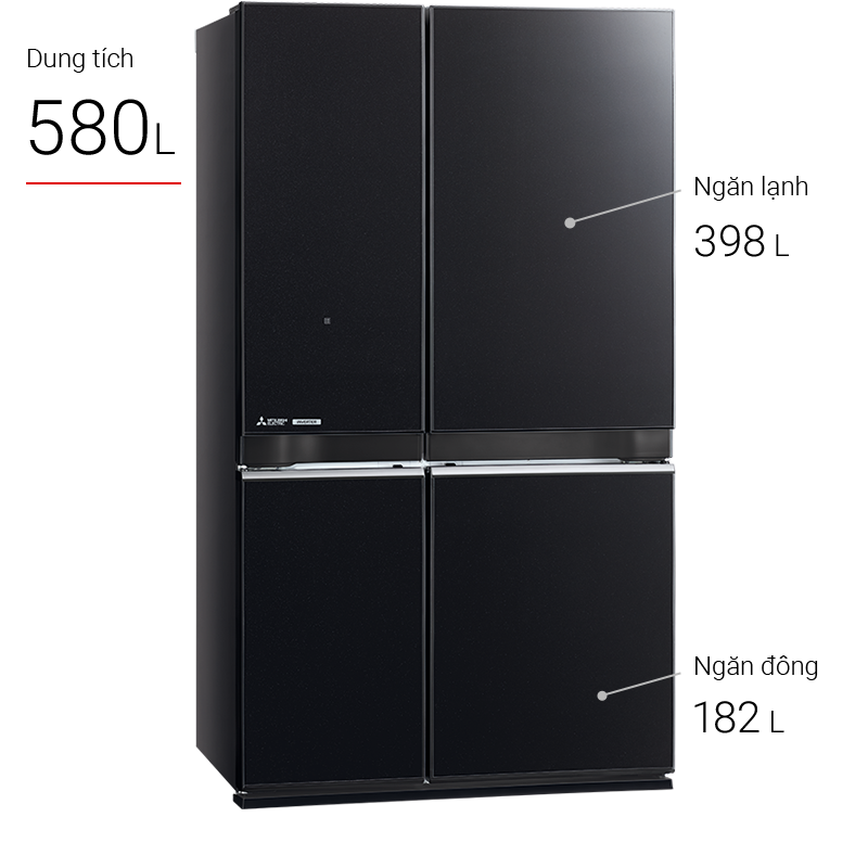 Tủ lạnh Mitsubishi Electric Inverter 580 lít MR-LA72ER-GBK-V Đen