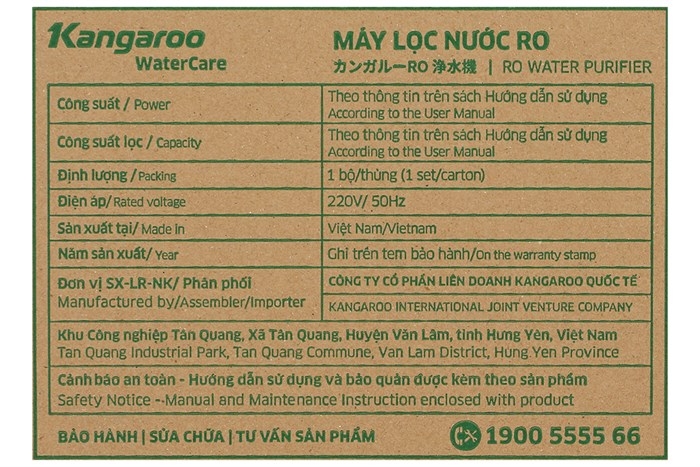Máy lọc nước RO Hydrogen Kangaroo KGRP10 10 lõi