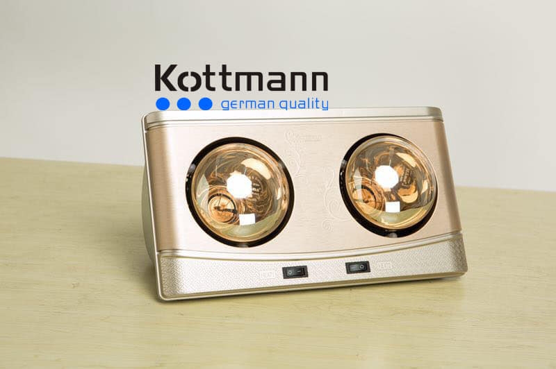 Đèn Sưởi Nhà Tắm Kottmann K2BQ 2 Bóng Treo Tường (550W - BH 3 năm)