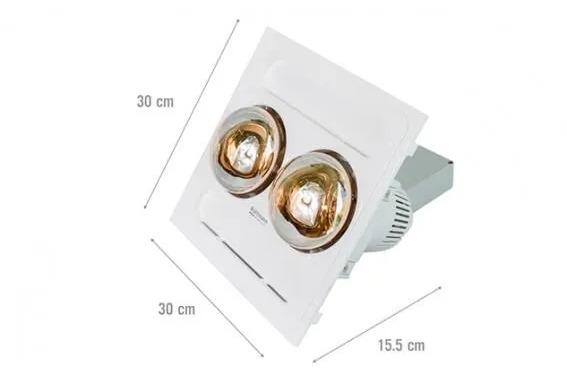 Đèn sưởi phòng tắm 2 bóng âm trần KOTTMANN K9R (550w - Điều Khiển từ xa)