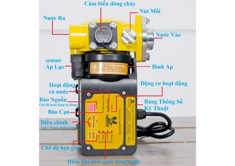 Máy bơm tăng áp điện tử thông minh Awashi ASm-200A (200W)