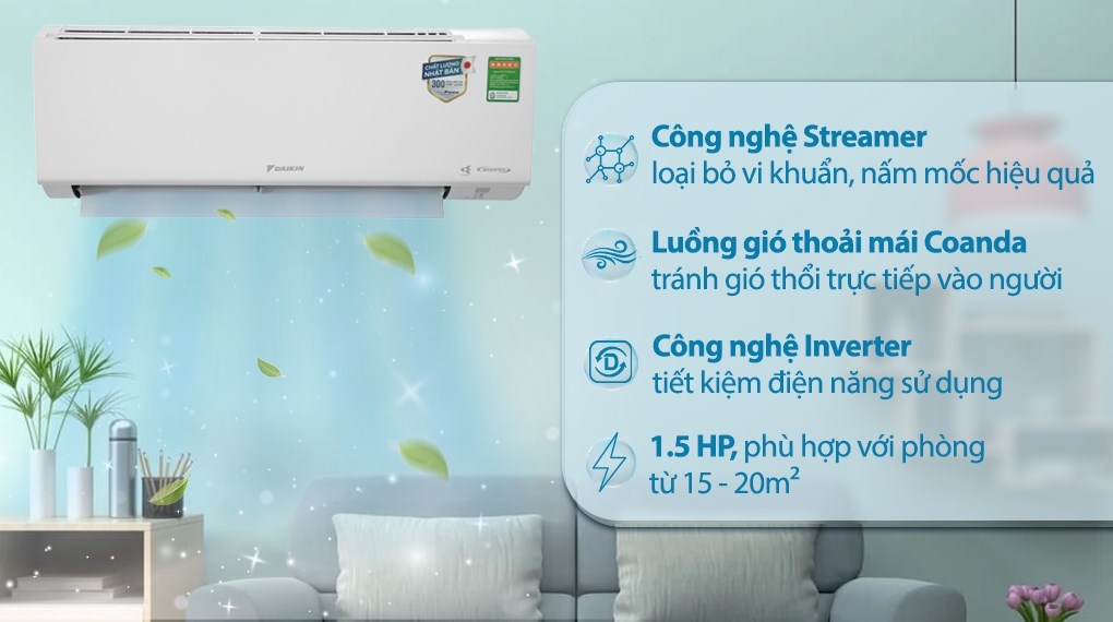 Điều hòa Daikin inverter 12000 BTU 1 chiều FTKB35XVMV