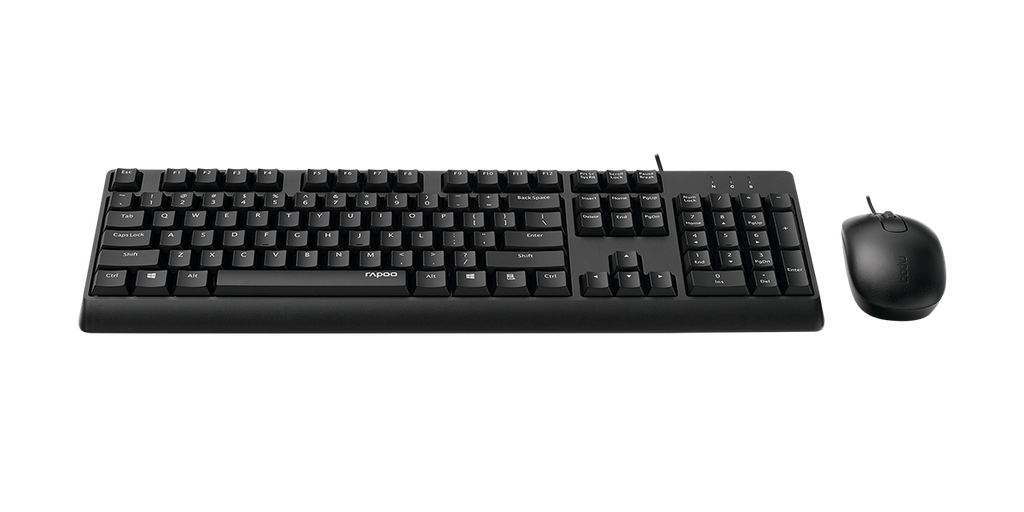 Bộ Bàn Phím Chuột Có Dây Rapoo NX1500 - Màu Đen, Full Size, 1000DPI