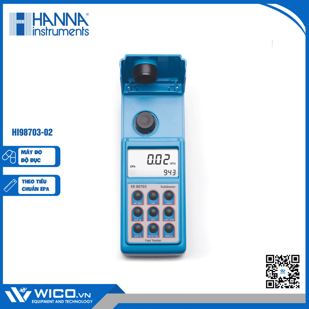 Máy Đo Độ Đục Cầm Tay Theo Tiêu Chuẩn EPA Hãng Hanna HI98703-02 | Wico ...