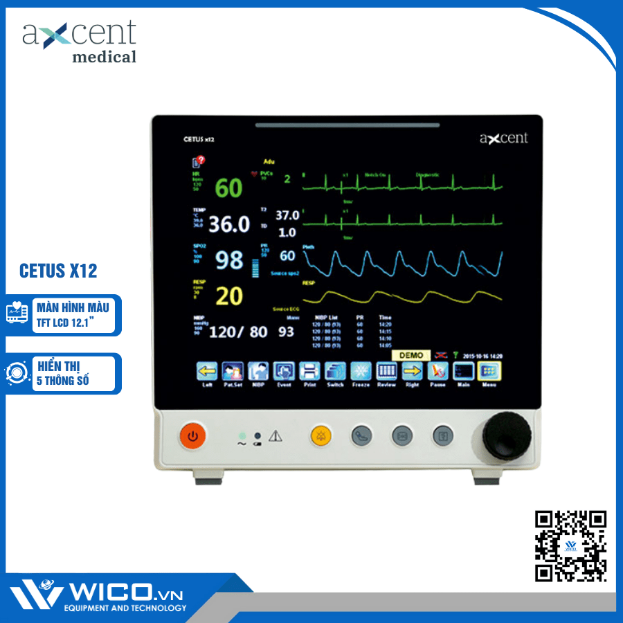Monitor Theo Dõi Bệnh Nhân Axcent - Đức Cetus X12 | Wico Việt Nam