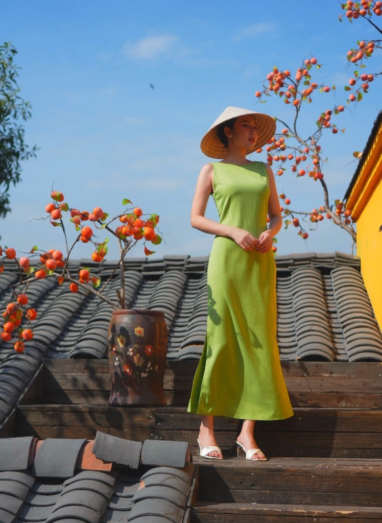 LAHER - Đầm suông xanh cốm