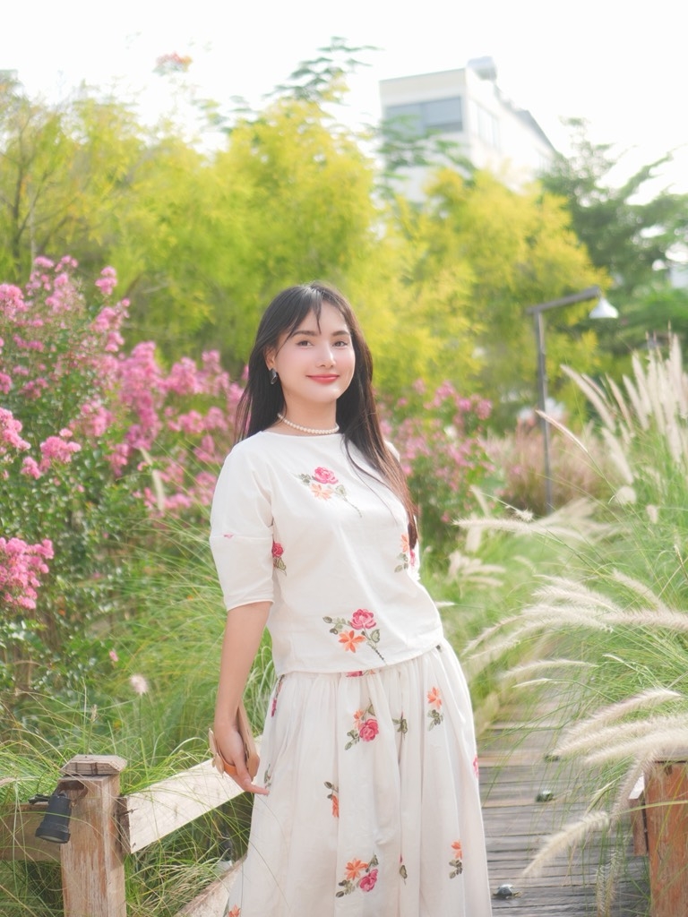 SET BOHO HỌA TIẾT HOA HỒNG