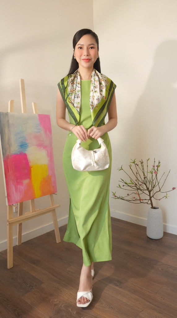 LAHER - Đầm suông xanh cốm