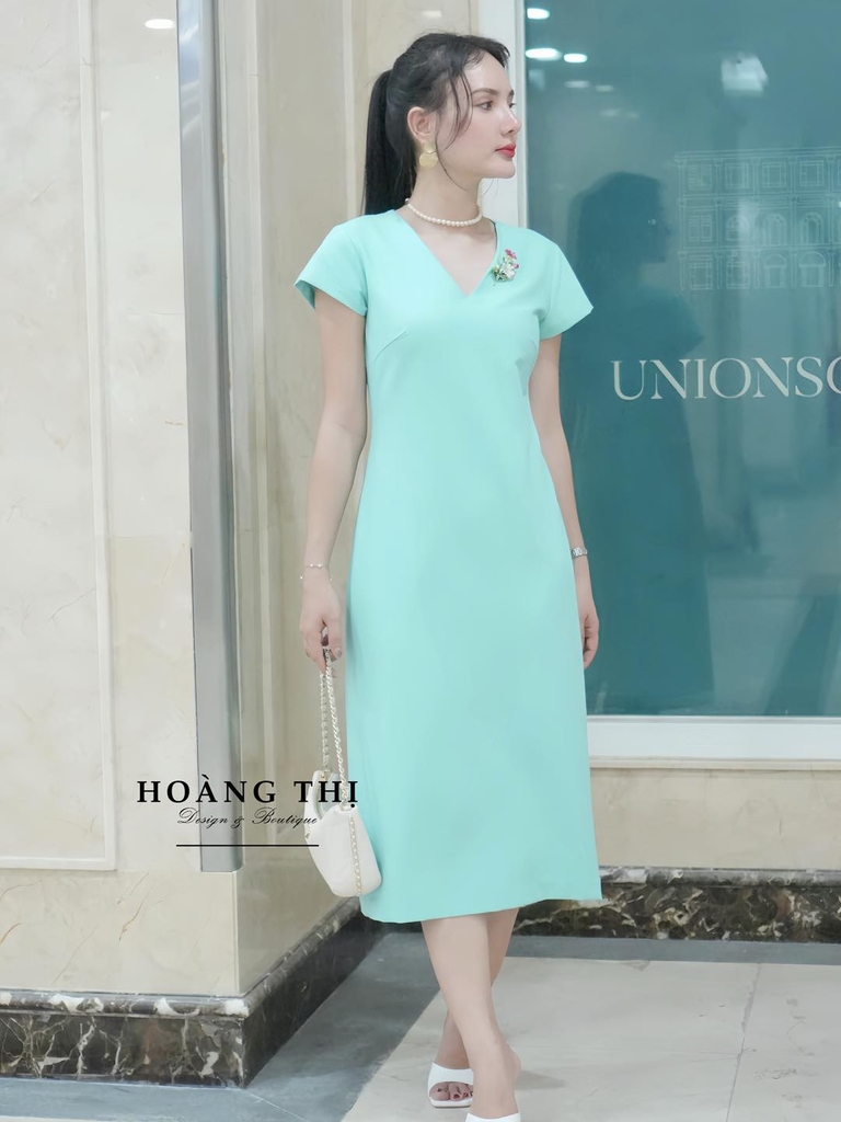 ĐẦM SUÔNG CỔ TIM TAY CON