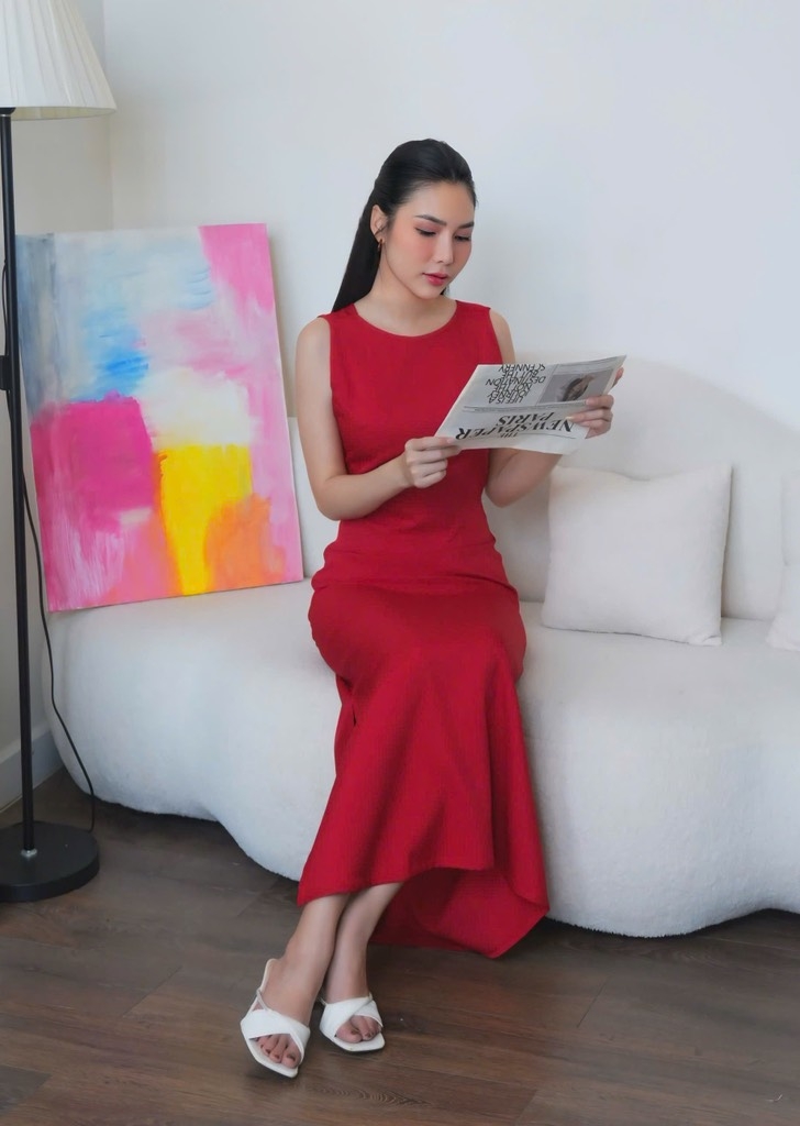 LAHER - Đầm suông xanh cốm