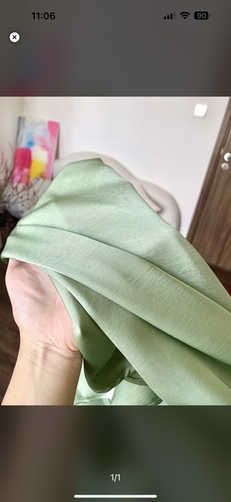 LAHER ĐẦM LỤA CỔ ĐỔ XANH OLIU