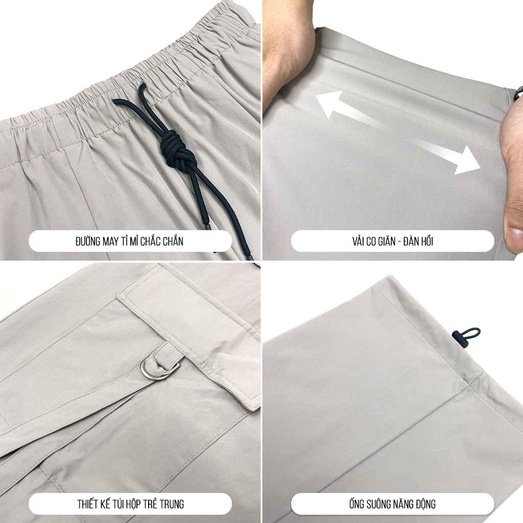 Quần ống rộng nữ cạp chun, quần ống túi hộp chất liệu gió hàn phối MOFAR QS023