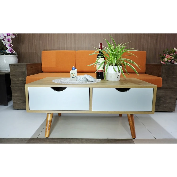 Bàn trà gỗ công nghiệp chân cao gỗ tự nhiên 5CBT-124