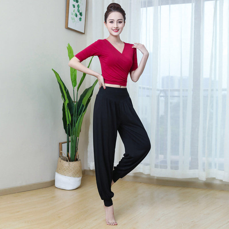 Set Yoga áo crop buộc quần alibaba PYMS005