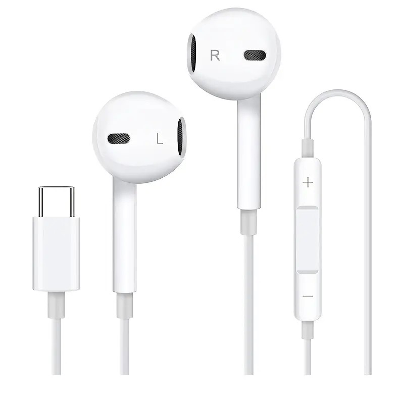 USB C Earbuds, Bass Stereo Headphones, In-Ear Headphones Earphones for Calls and Music, C-Type Wired Headphones, Audio Electronic Products