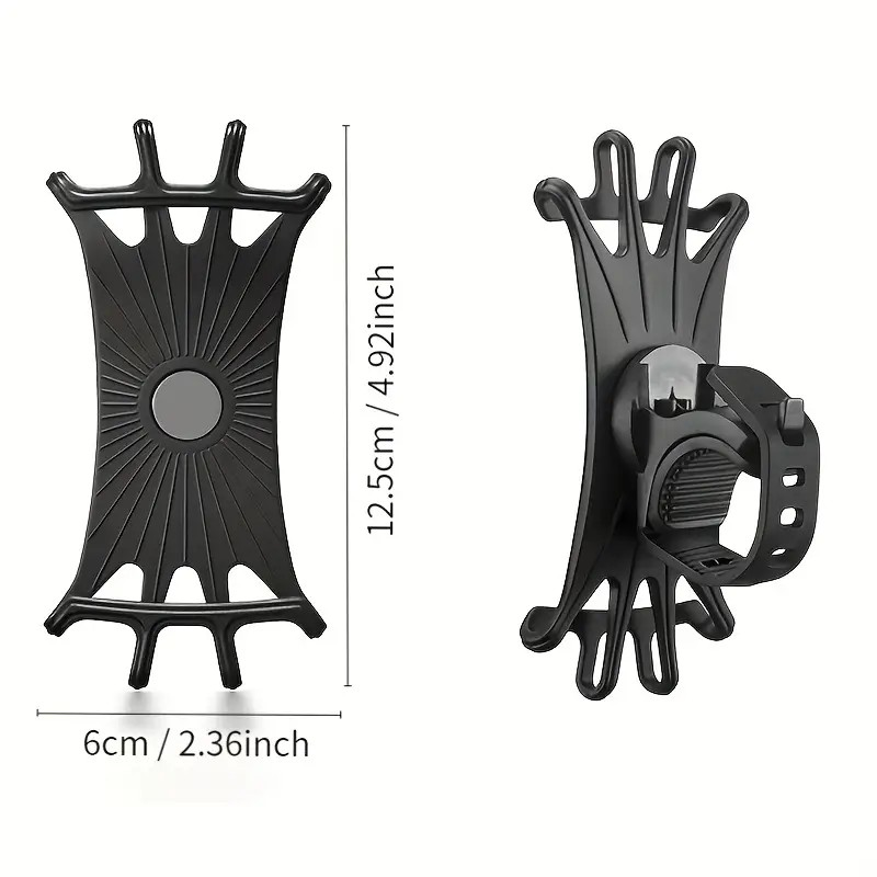 360° Rotatable Outdoor Bicycle Cell Phone Stand, Silicone Handle Mobile Phone Holder