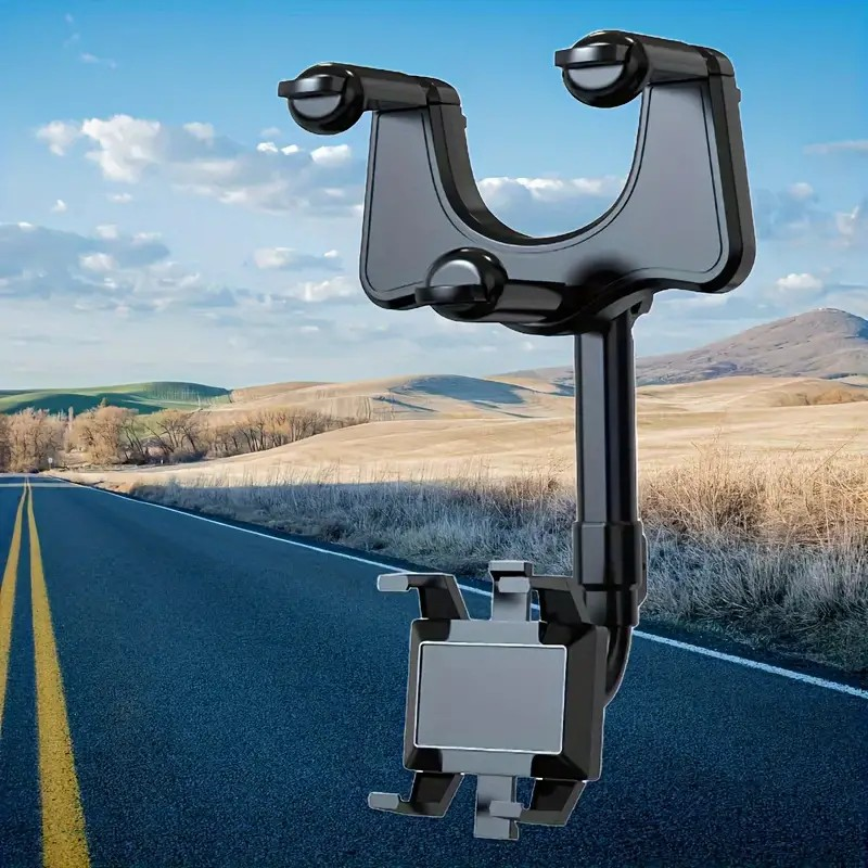 360° Rotatable and Extendable ABS Phone Holder, Waterproof Square Wall-Mount Cradle with Rotational Design for Various Angles, Compatible with Auto Vehicles, Device Mount Features Rotatable