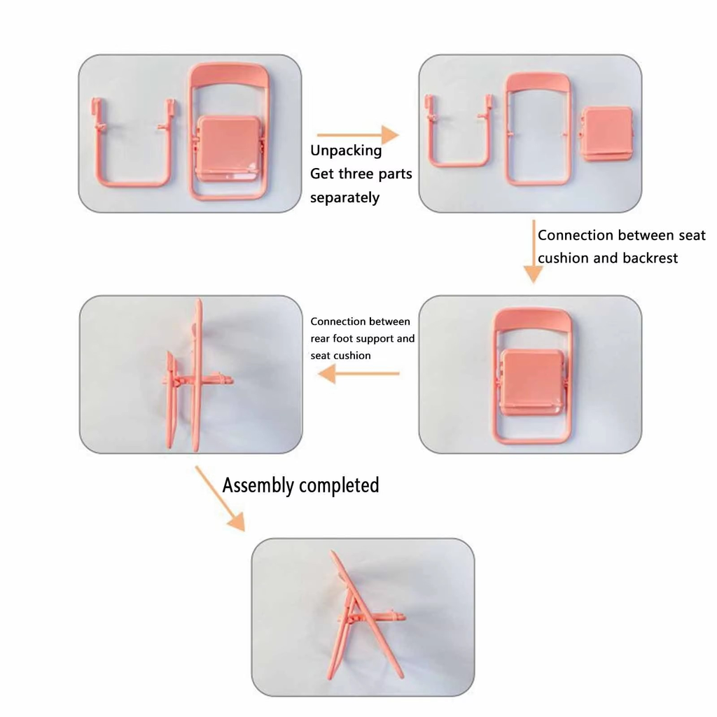 Foldable Lazy Mobile Phone Holder Cute Sweet Creative Desktop Mini Chair Stand Can Be Used As Decorative Ornaments