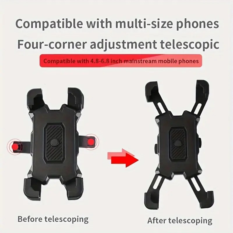 Bicycle Phone Holder, Motorcycle/bicycle Phone Holder, Supports All Phone Models From 12.19-17.27 Cm, 360° Rotating Phone Holder