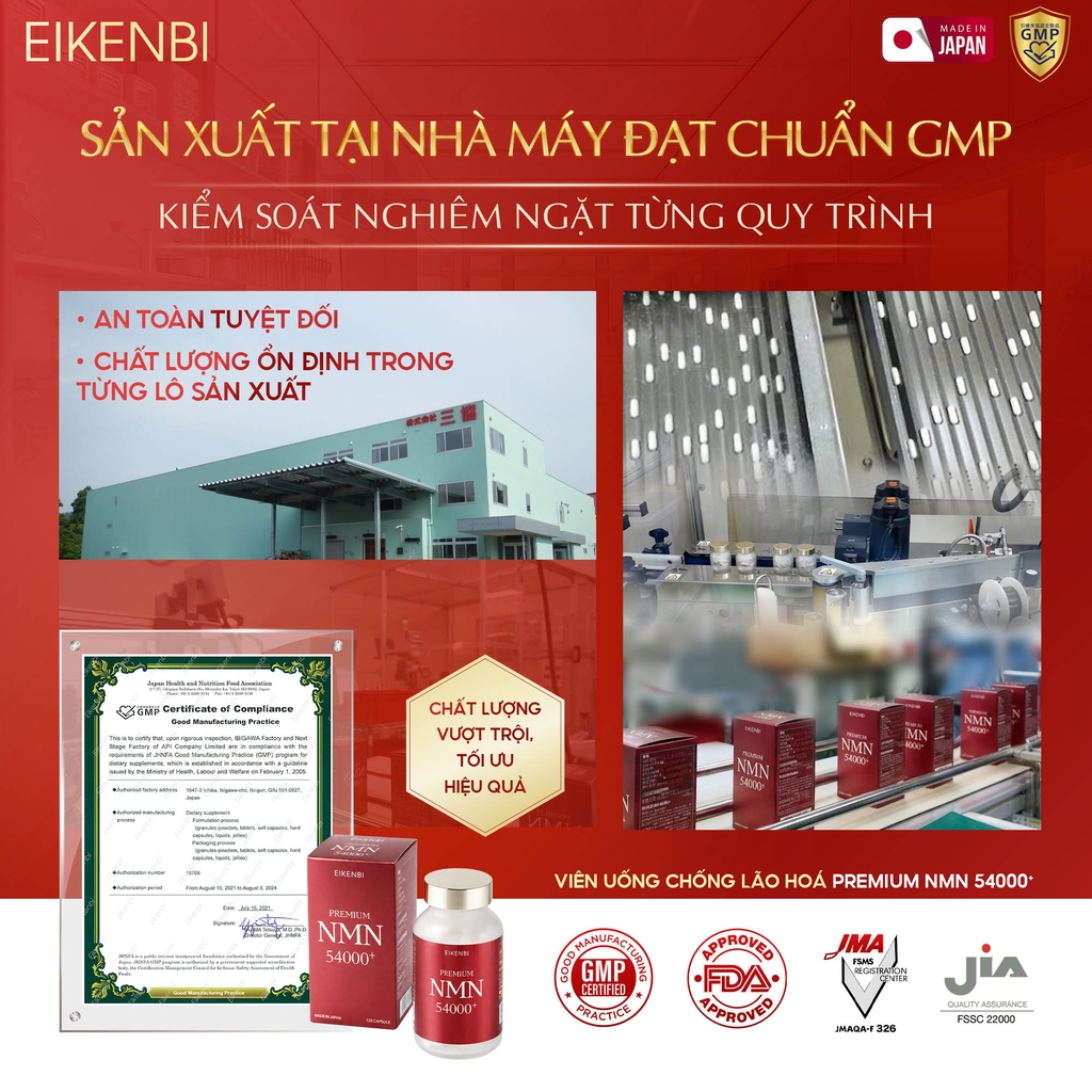Viên Uống NMN 54000+ Premium Nhật Bản - Chống Lão Hóa, Làm Đẹp Da