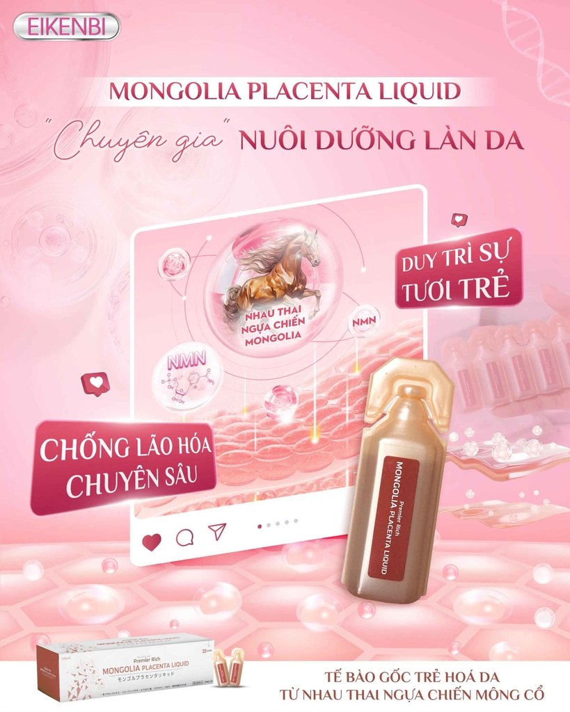 Tế Bào Gốc Nhau Thai Ngựa Chiến Mongolia Eikenbi [30 Ống 10ml]
