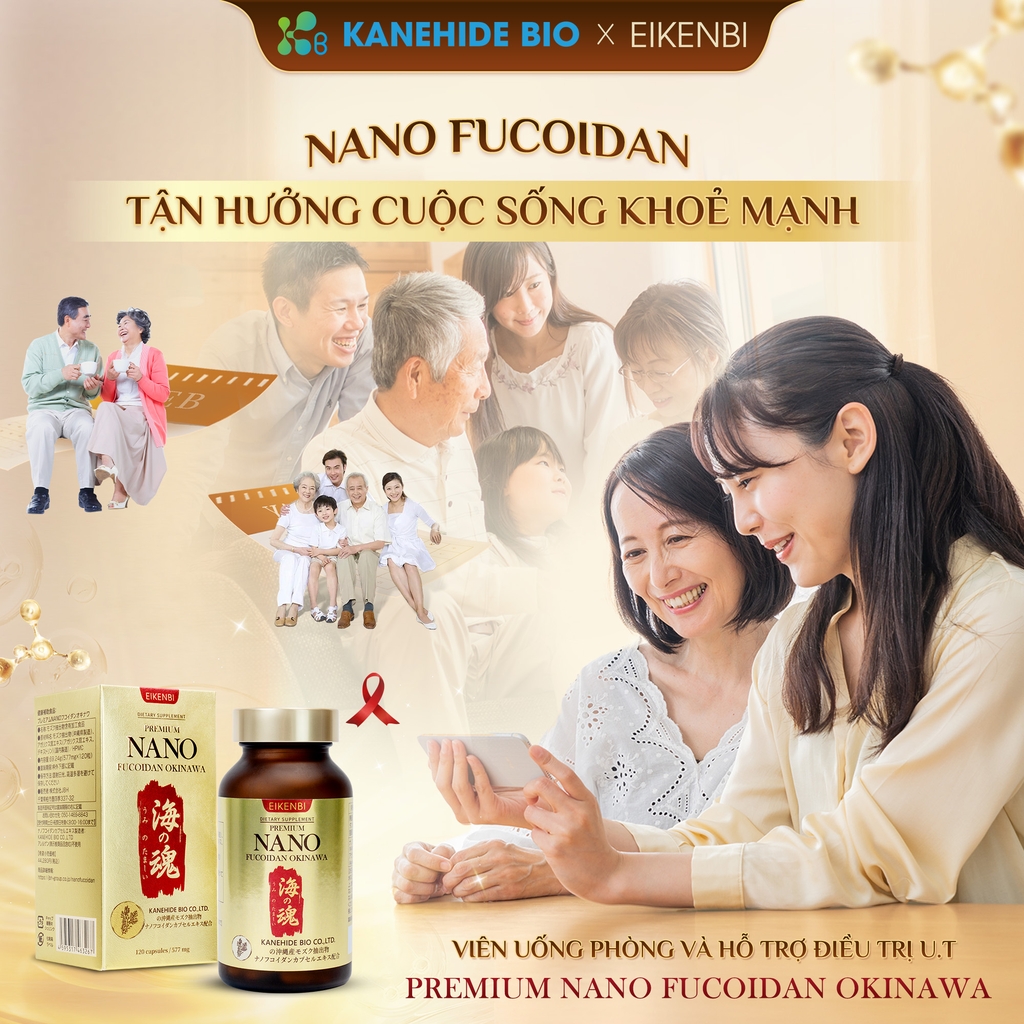 Viên Uống Phòng & Hỗ Trợ Điều Trị Ung Thư Nano Fucoidan Okinawa Kanehide Bio x Eikenbi [120 Viên]