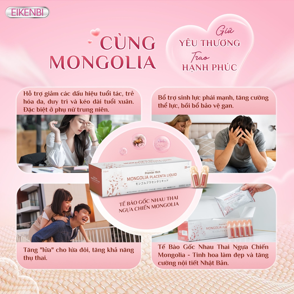 Tế Bào Gốc Nhau Thai Ngựa Chiến Mongolia Eikenbi [30 Ống 10ml]