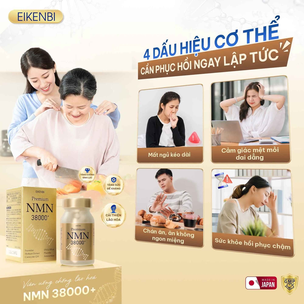 Viên Uống Chống Lão Hóa NMN 38000+ Eikenbi Nhật Bản [90 Viên]