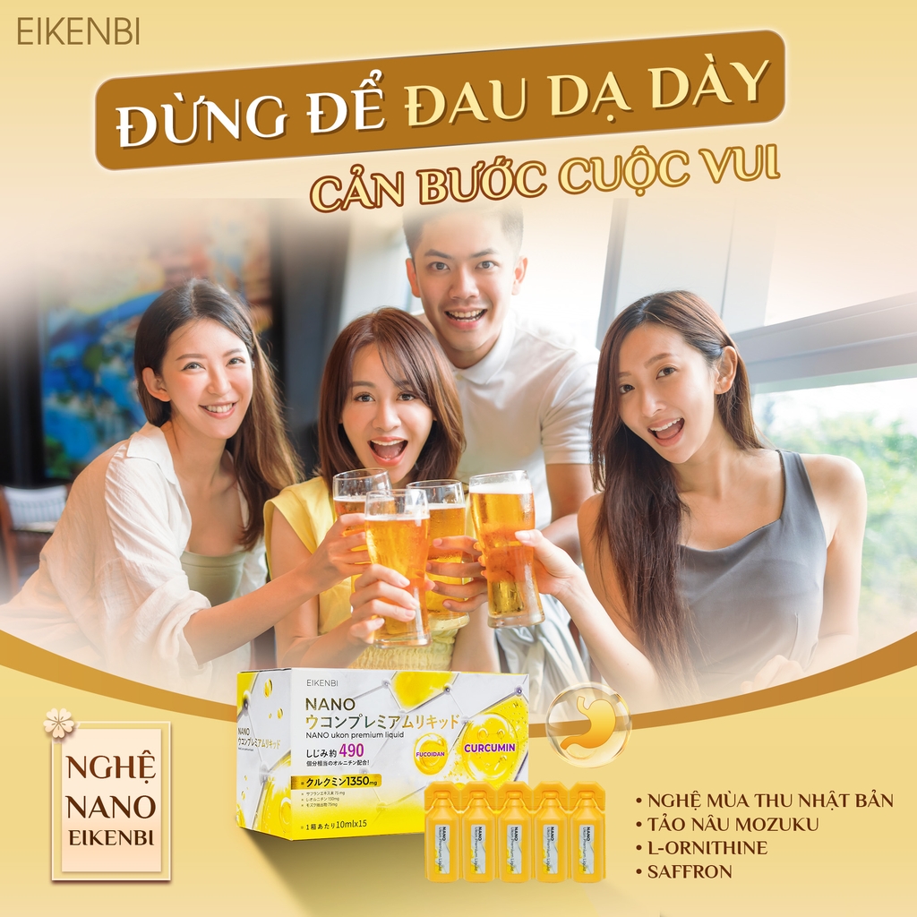 Tinh Chất Nghệ Nano Tảo Nâu Fucoidan Eikenbi [15 Ống x 10ml]