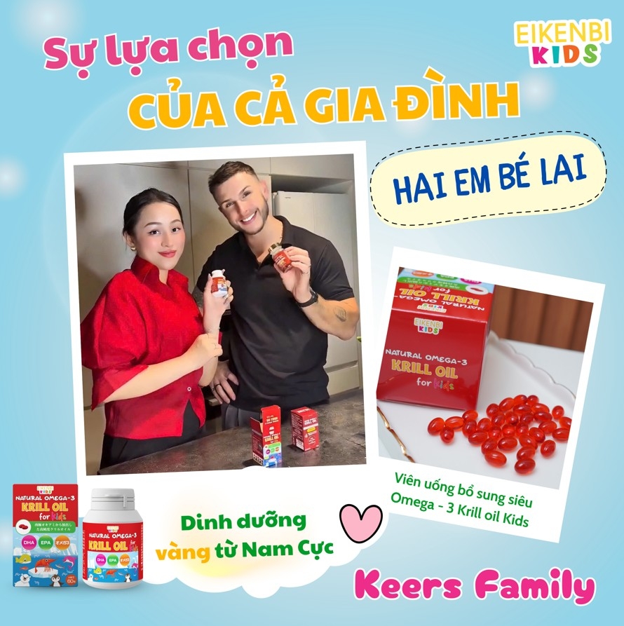 Dầu Nhuyễn Thể Natural Omega-3 Krill Oil Eikenbi Kids [Hộp 60 viên]