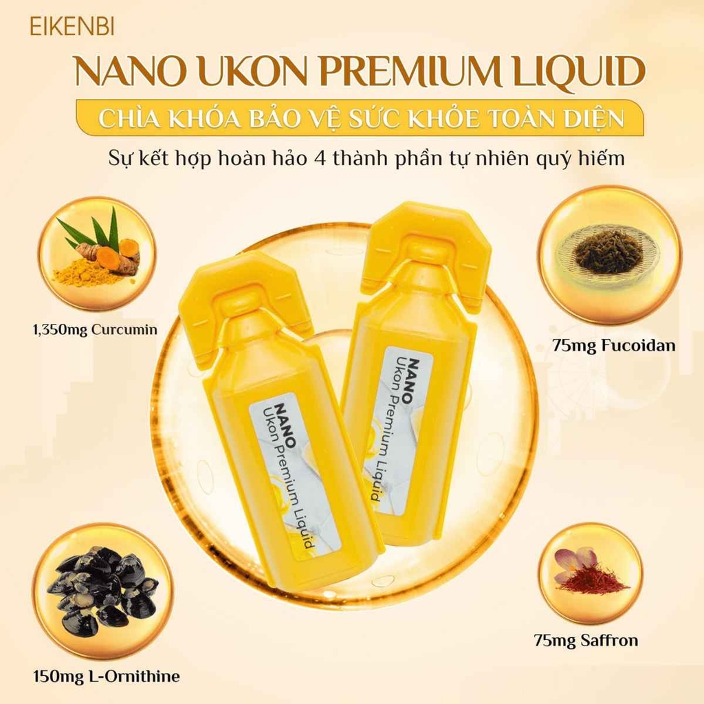 Tinh Chất Nghệ Nano Tảo Nâu Fucoidan Eikenbi [15 Ống x 10ml]