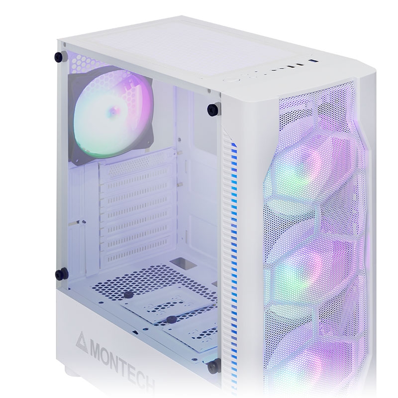 Case Montech X1 White (Tặng 4 Fan RGB)
