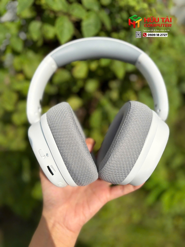 Tai Nghe Gaming Không Dây AULA G7 Pro WHITE (Âm Thanh Vòm 7.1, Mic Chống Ồn AI, Đèn RGB)